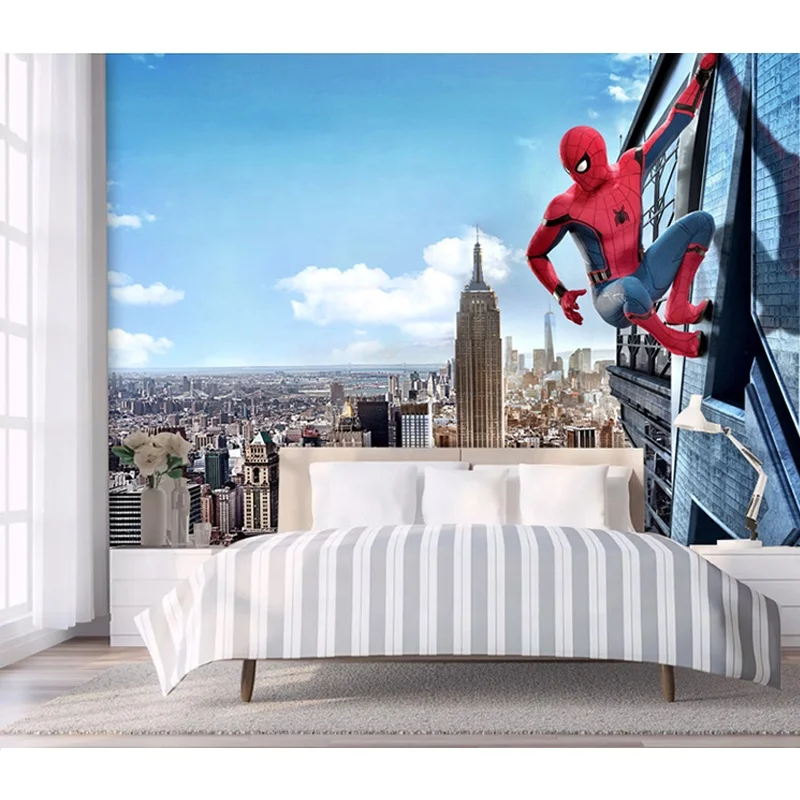  3d обои Marvel Человек-паук на заказ Фреска для декора детской