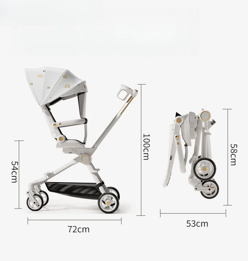 Infant slipper car can sit or lie down lightweight foldable 360 degree steering baby children high landscape stroller