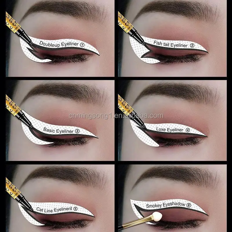 Wholesale Makeup Tool 24 pcs Nine-Tailed Fox Eyebrow Stencils Non-woven Fabric Eyebrow Card Eyeshadow Stencils For Eye Makeup