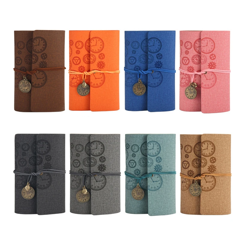 Custom Logo Retro Blank Writing Notepad Tie The Rope PU leather Soft Cover Notebook