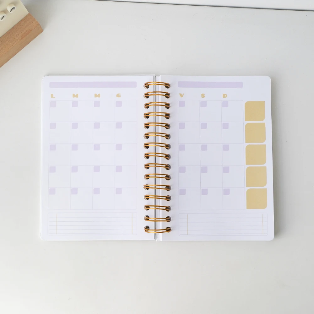 Wholesale Custom Printing Hardcover Daily Spiral Planners 2024 Self Love Journal Notebooks With Logo