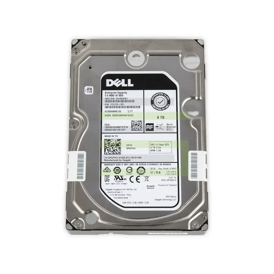 Dells Internal 7200rpm HDD 8TB 7.2K RPM SATA 6Gbps 512e 3.5in Hard Drive Disk