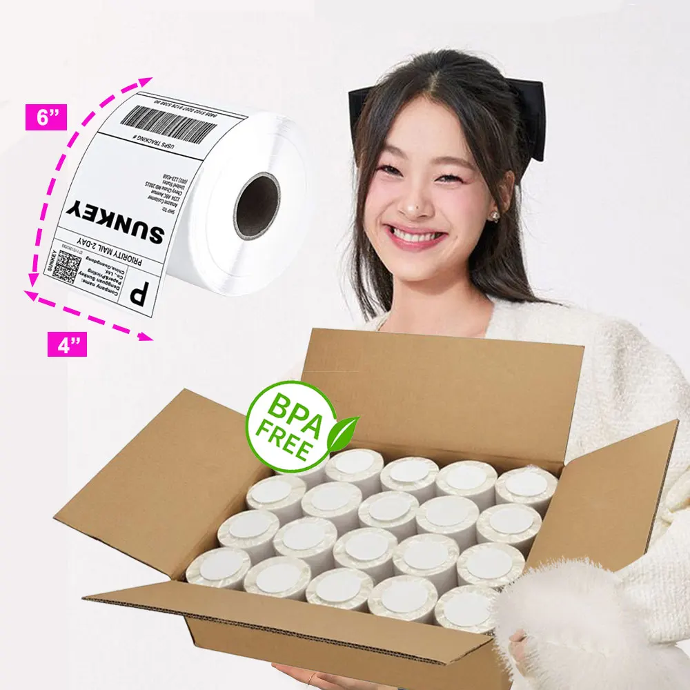 Direct Factory For Printer 4x6 Bluetooth Thermal Blank Shipping Label Adhesive Thermal Sticker Paper Roll