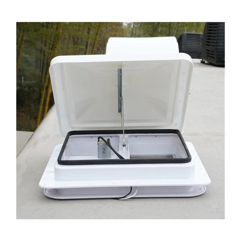 RV Skylight RV Sunbeam Hatch Door Screen RV Roof Dome Ceiling Vent Manual Crank with 12V Vent Fan Top Vent Cover