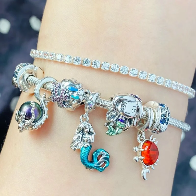 Factory Wholesale 925 Sterling Silver Luminous Firefly Beads Charm For Women Bracelet Pan Fine Jewelry DIY Mouse Animal Pendant