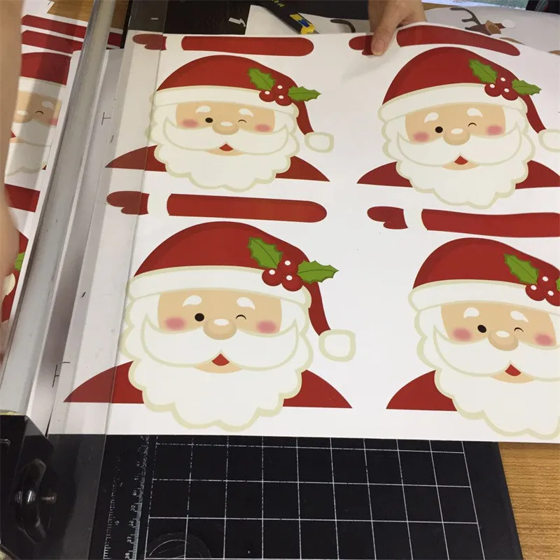 ETIE hot selling pvc vinyl santa claus stickers car windshield decals christmas car rear window wiper decal sticker