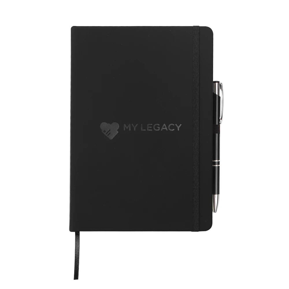 Custom A5 pu leather notebook colorful with pen holder and elastic closure gift