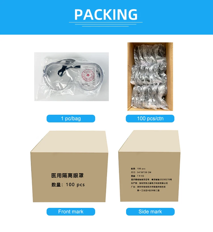 Medical Grade Anti Fog Transparent Protective Safety Glasses Eye Protection Glasses