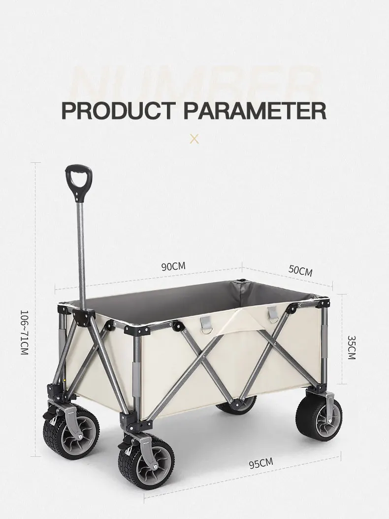 Custom sturdy steel portable folding trolley beach camping garden foldable trolley trolley