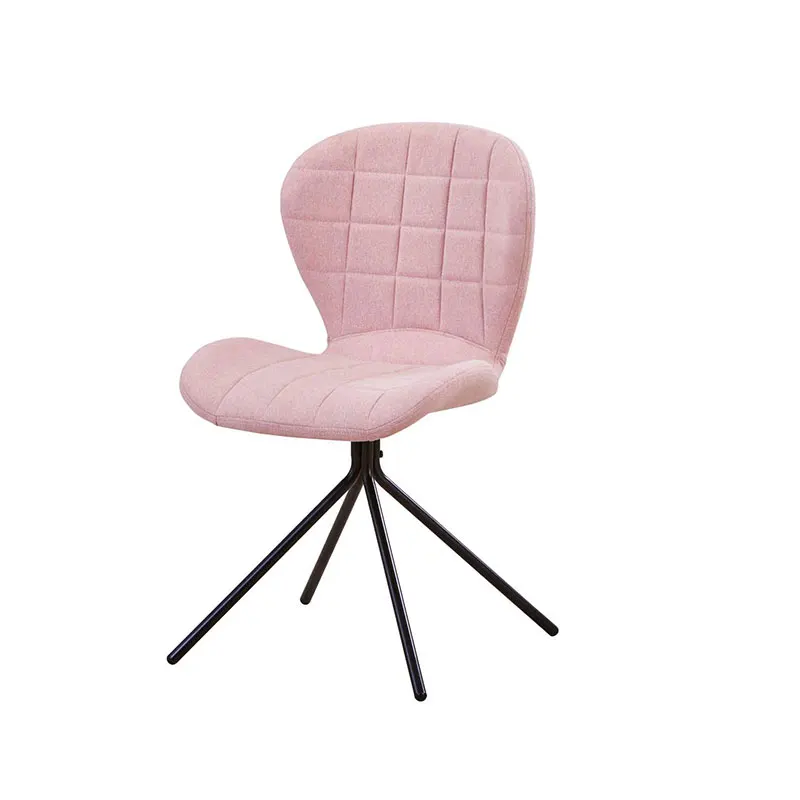 Мебель для гостиной наборы ухода за кожей металлические ножки дизайн розовый современный ткань Ресторан бархат обеденные стулья