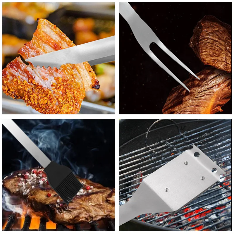 Wholesale Stainless Steel Grill Outdoor Wild Drinking Household Tools Suit Barbecue Bbq Grills Accessories
