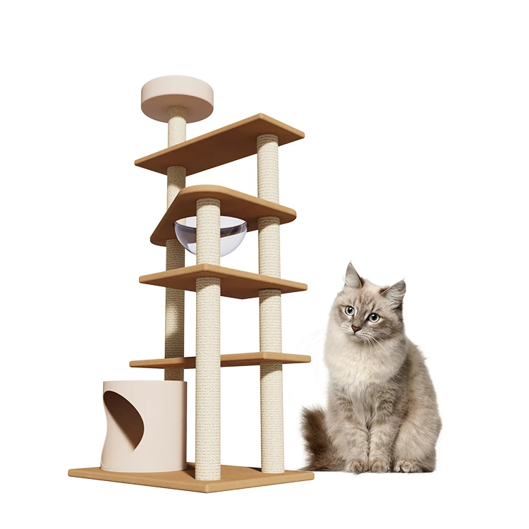 New fashion Melamine MDF Paper tube large cat tree tower condo furniture cat climbing frame playing house