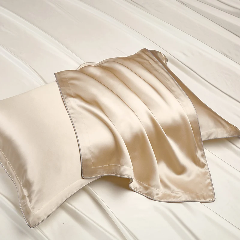 China Custom 100% Pure Mulberry Silk Pillow Cases With Hidden Zipper Satin Custom Color  25 Momme Pillowcase