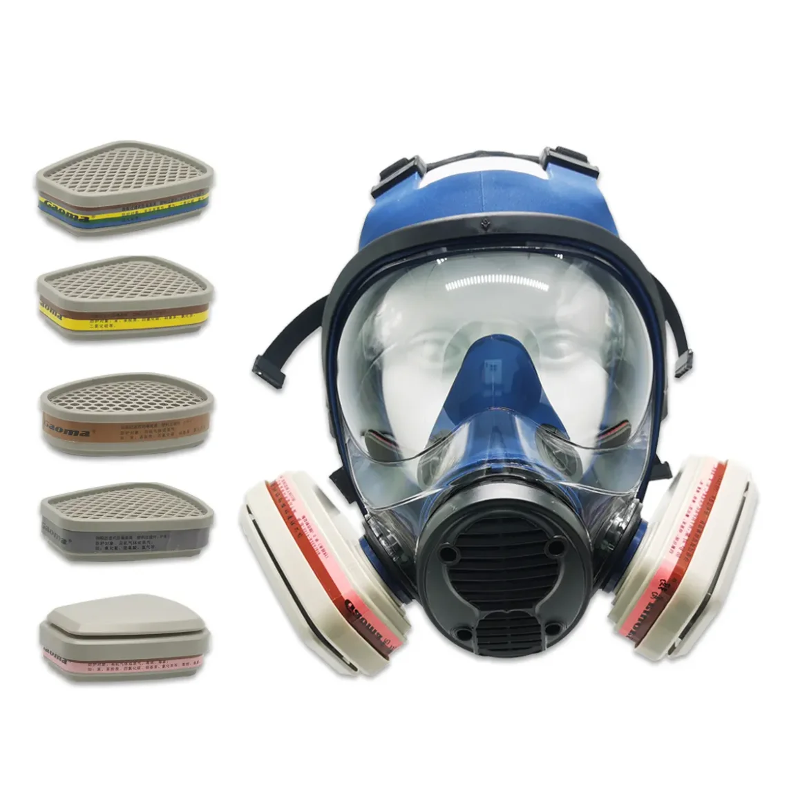 New Safe Activated Prevent Chemische Decoration Shield Oxygen Filtration Full Face Respiratory Gas Maschera gas mask set
