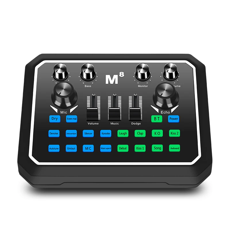 Высококачественная звуковая карта M8, комплект конденсаторного микрофона, звуковая карта для записи пения в реальном времени