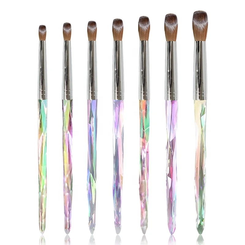 FUUMUUI Professional Pure Kolinsky Nail Art Brush Gradient Acrylic Handle Nail Brush for Acrylic Nail Supplies Brush 8/10/12/14