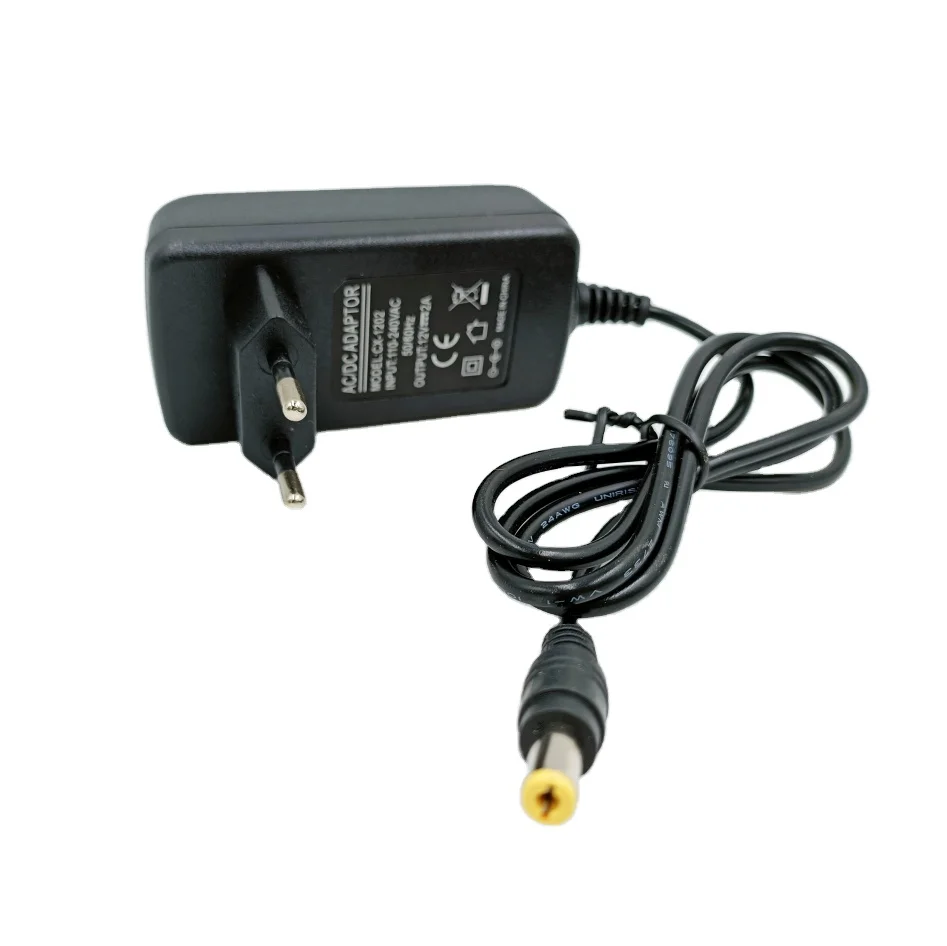 EU UK US Plug Plastic case 12v 2a led power adapter with Red Color LED light