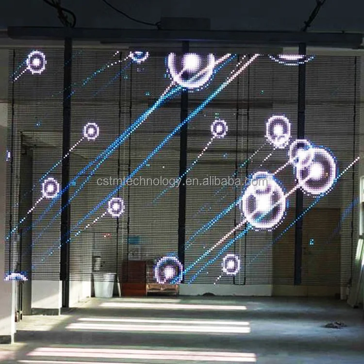 Professional Production of Clear Centro Comercial Full Color Outdoor Window Glass Transparent LED Display Grille Screen