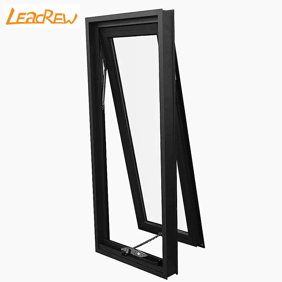 Commercial design customization aluminum frame awning windows top hung windows for hotel restaurant