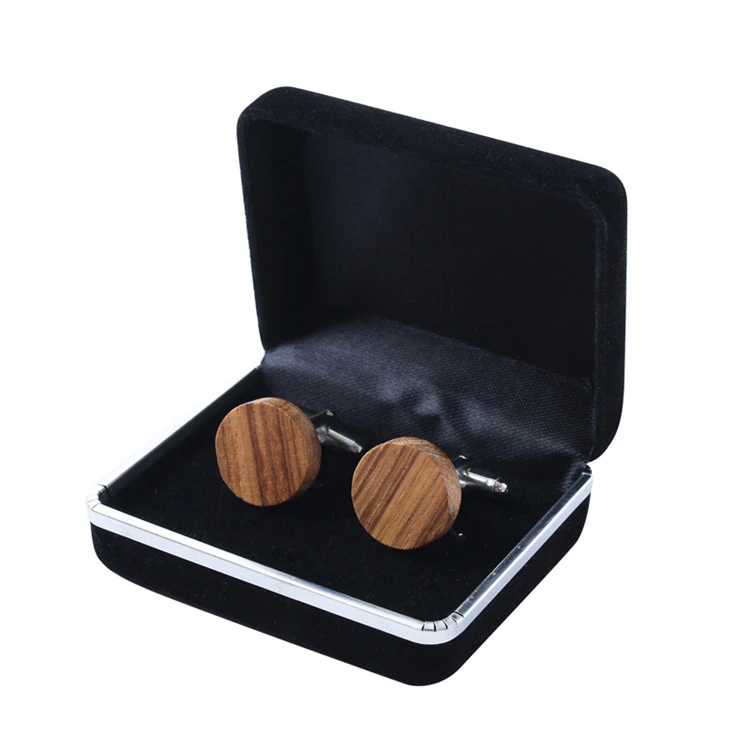 factory direct sale fancy engrave logo blank wooden cufflinks for mens