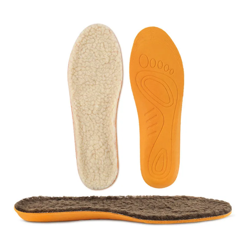 Thick Warm Insoles for Men Women Breathable Shock Absorption Winter Warm Fleece Insoles Shoes Inserts Pads
