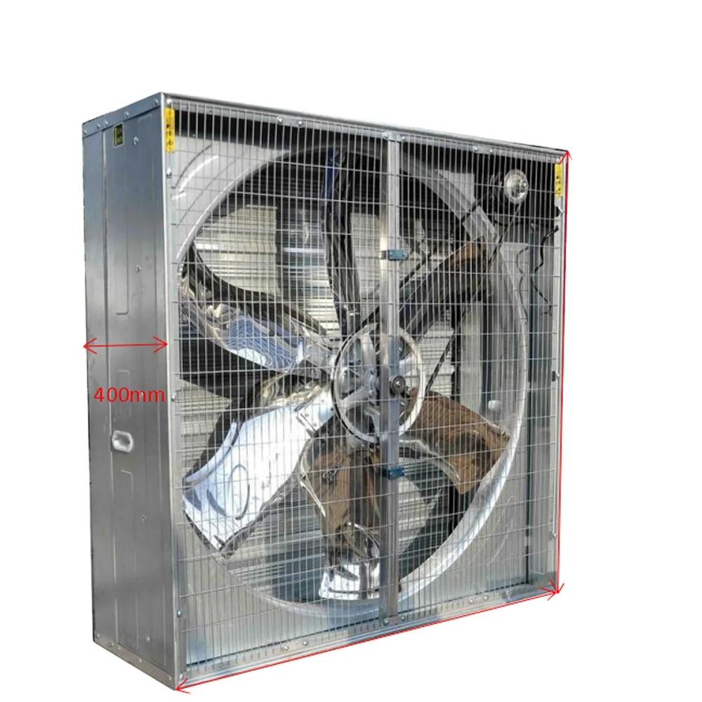 Pad and fan greenhouse cooling system exhaust cooling fan
