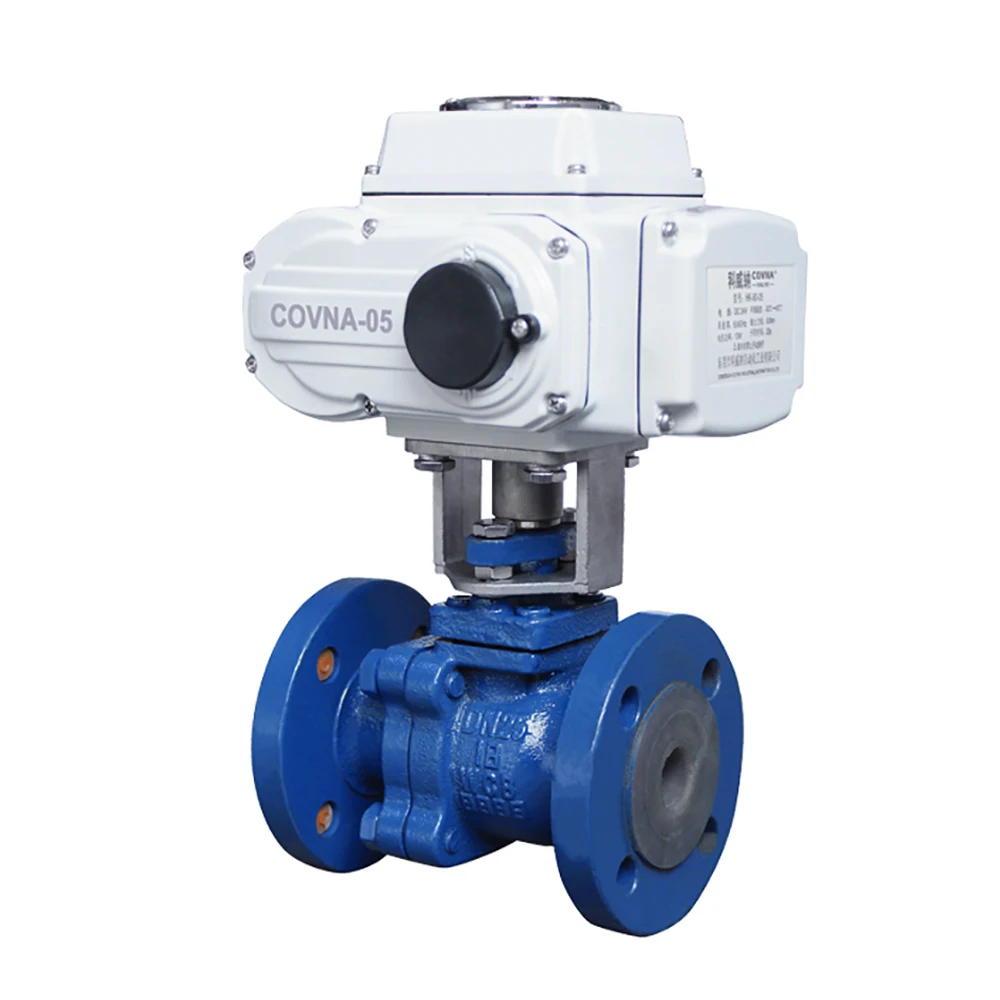 Flange Motorized Electric Ball Valve ON/OFF Type Cast Iron Two Ways
