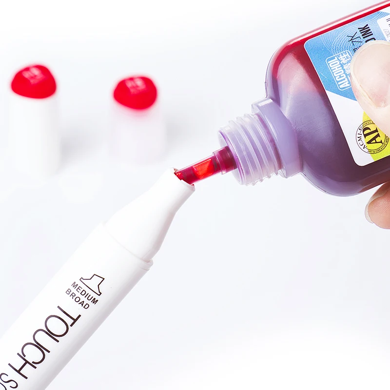 Superior High Quality Durable Alcohol Based Refilled Ink with Bottle 216 Colors Totally