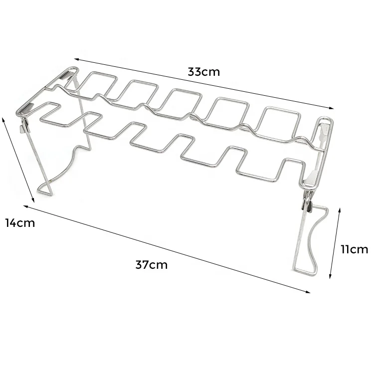 Chicken Wing And Leg Grilling Rack, 12 Slots Chicken Leg Rack, Stainless Steel Chicken Wing Rack Chicken Drumstick Holder