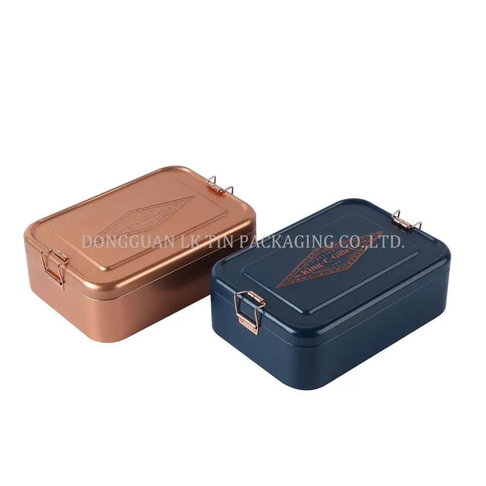 New Arrival 220X155x70mm Cmyk Color Tinplate Type Design Child Proof Cookies Tin Container Boxes