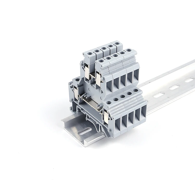 UKK 5 24-12 AWG 0.2-4mm Double Level Feed Through Screw Type Panel Mounted screw Wiring Din Rail DIN Rail Terminal Blocks