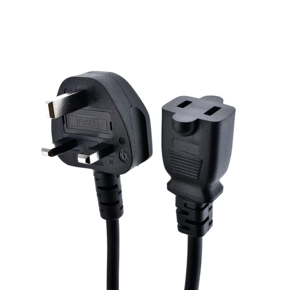 UK BS1363 3 Pin Male Plug to USA Female Power Adapter Cable, Singapore HongKong Male to US Nema 1-15R Power Adapter Cord