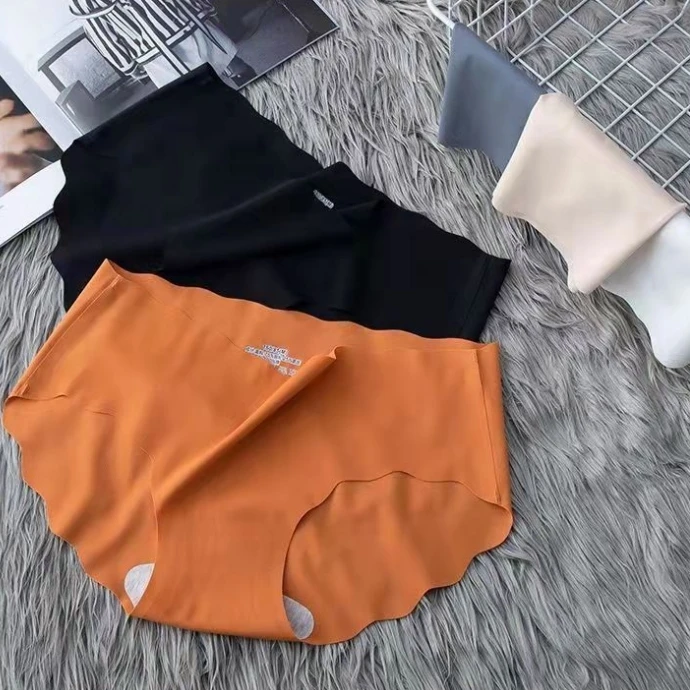 Wholesale Cheap Price female lady briefs girls smooth plain panty panties silk satin underwear ruffle women seamless panty