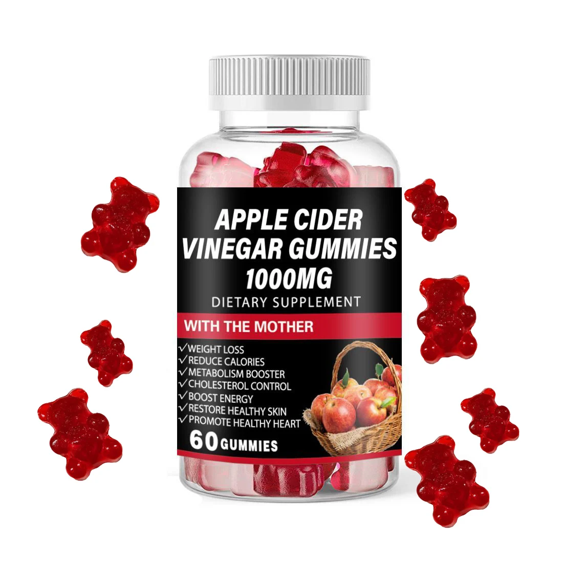 
Private Label Apple Cider Vinegar Gummies Weight Loss With Mother At Wholesale Price 