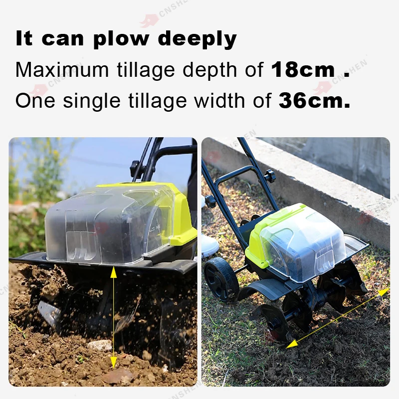 Double 40V Li-ion battery powerful multi-function agriculture and garden mini loosening tiller cultivator