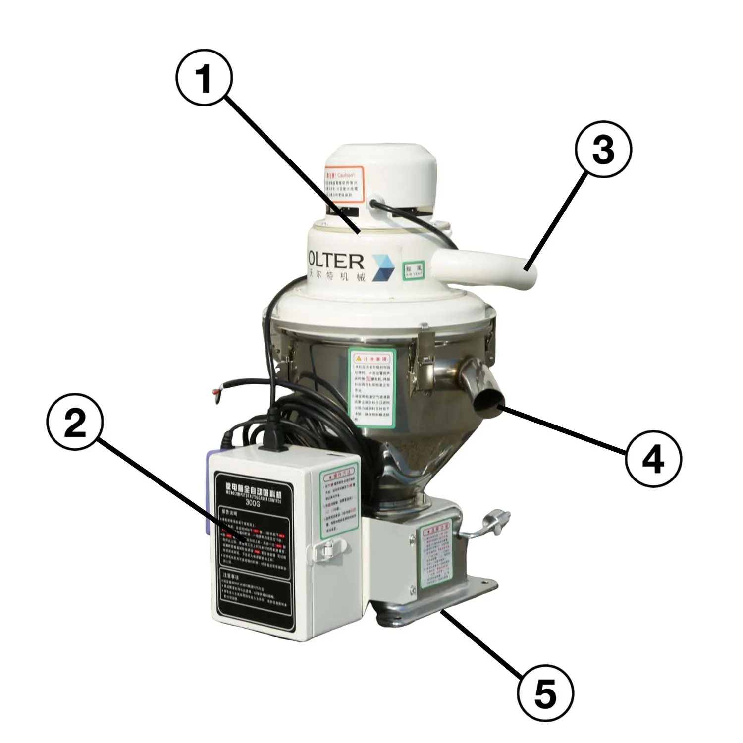 Машина для вакуумной загрузки гранул из пластикового материала VL300D