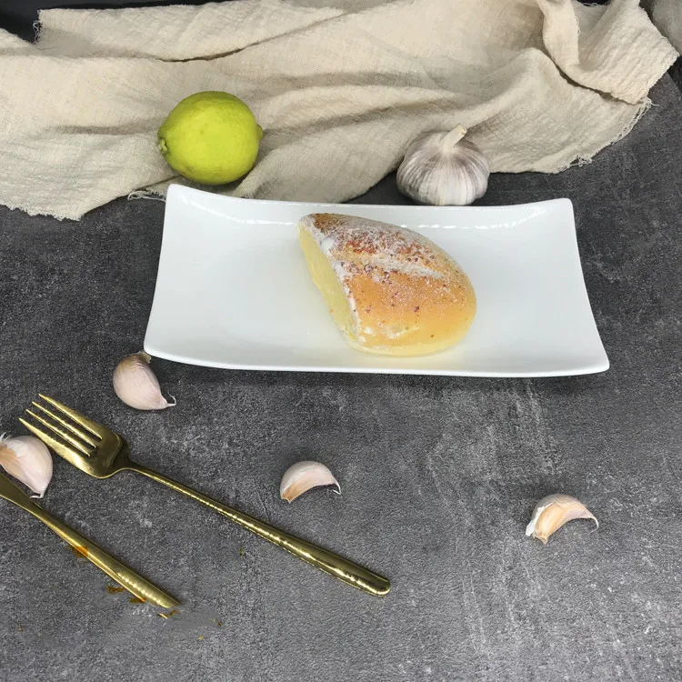 manufacturer cheap price rectangle restaurant hotel ceramic plate set rectangle serving tray plate
