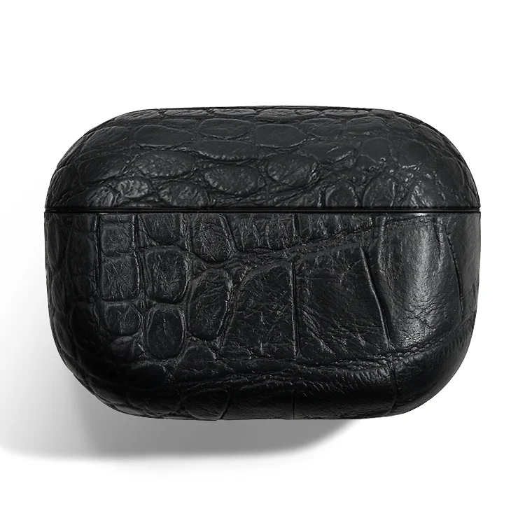 
2021 luxury shockproof square handmade leather earphone protective case for airpods 