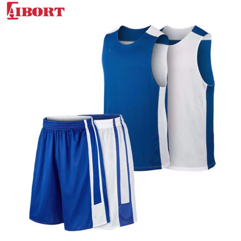 Mesh navy blue reversible design double side boy basketball jerseys and shorts