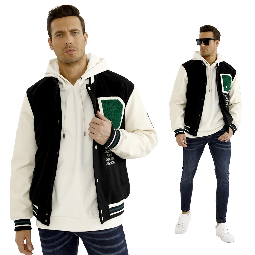 Gingtto Oem Custom Black Varsity Jacket Cold Winter Bomber Heated Jacket Men