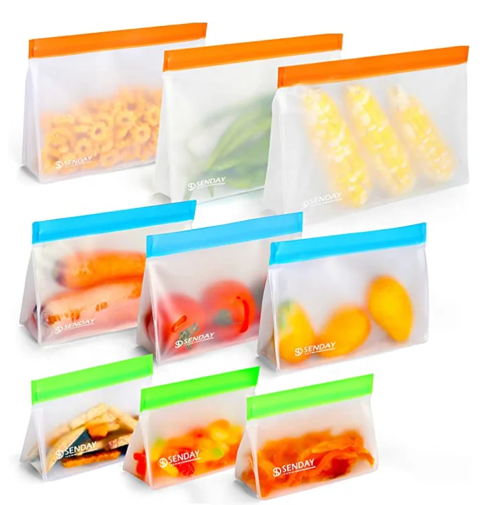 Reusable Silicone Food Storage Bag EVA Plastic Zipper Bag Fruits Keeping-Fresh Zip Lock Bag