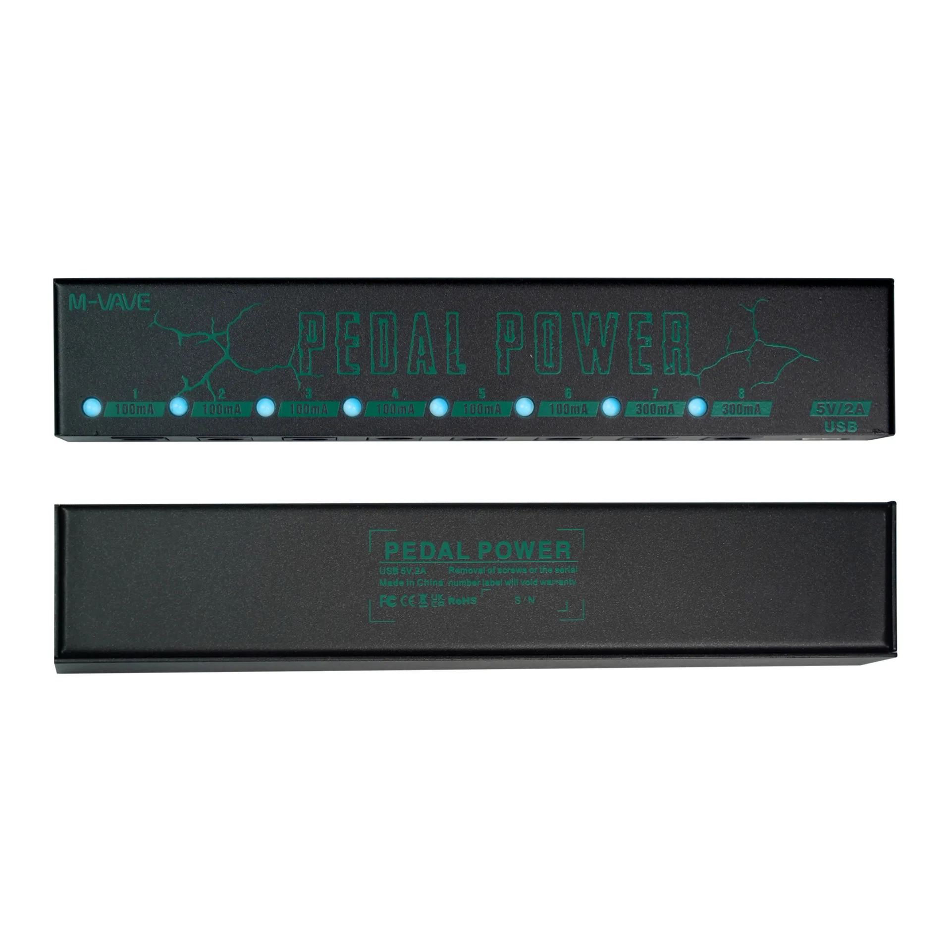 M-vave Guitar Effect Pedal Power Supply 8 Isolated DC Outputs/ 5V USB Output for 9V Protection Guitar Accessories