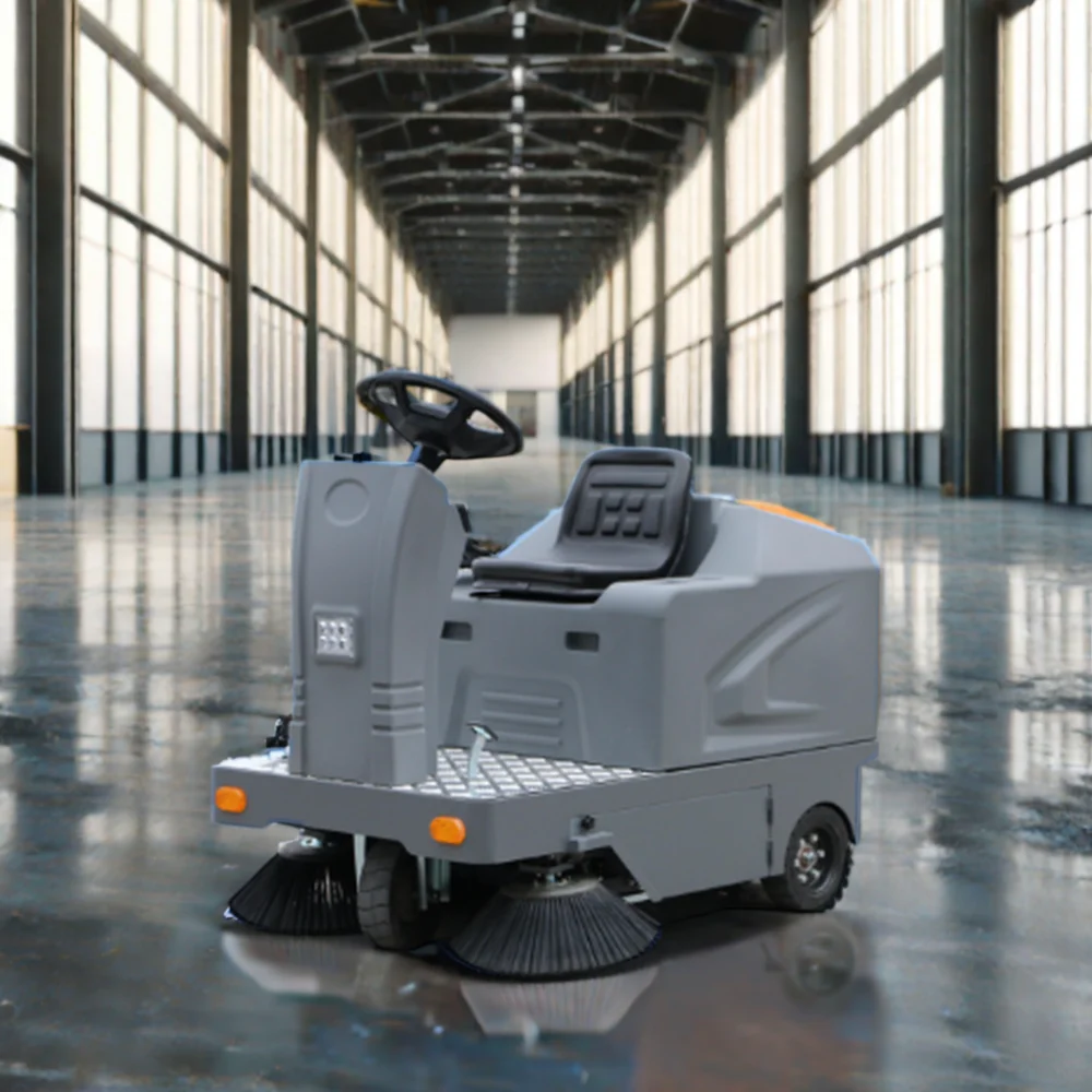 Commercial battery powered ride on sweeper scrubber for road cleaning  mechanical walk behind sweeper