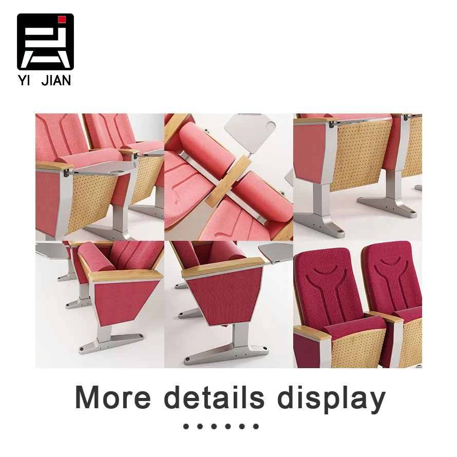 Modern Wooden Folding Metal Leg Auditorium Theater Church Chair For School Meeting Furniture