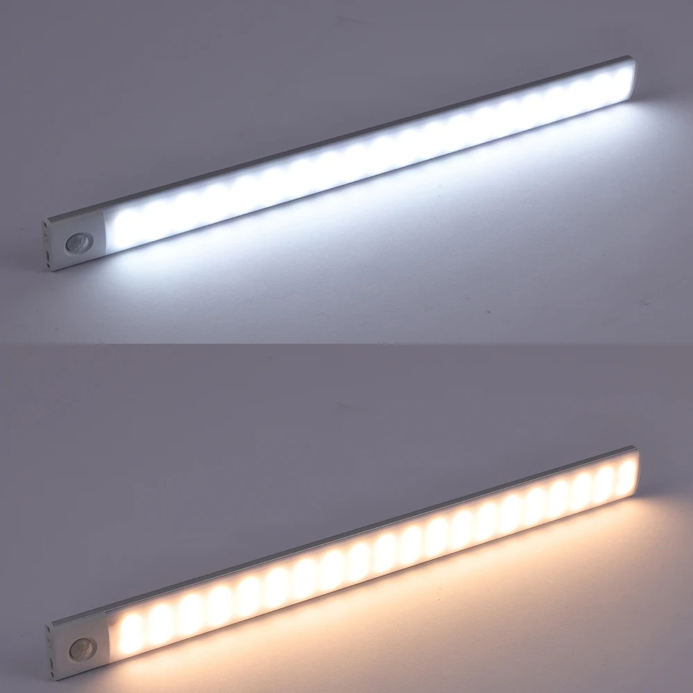Wireless Ultra-thin Cabinet Under Lamp Rechargeable Intelligent Strip Light Magnetic Motion Sensor LED Light Closet Shelf Stair