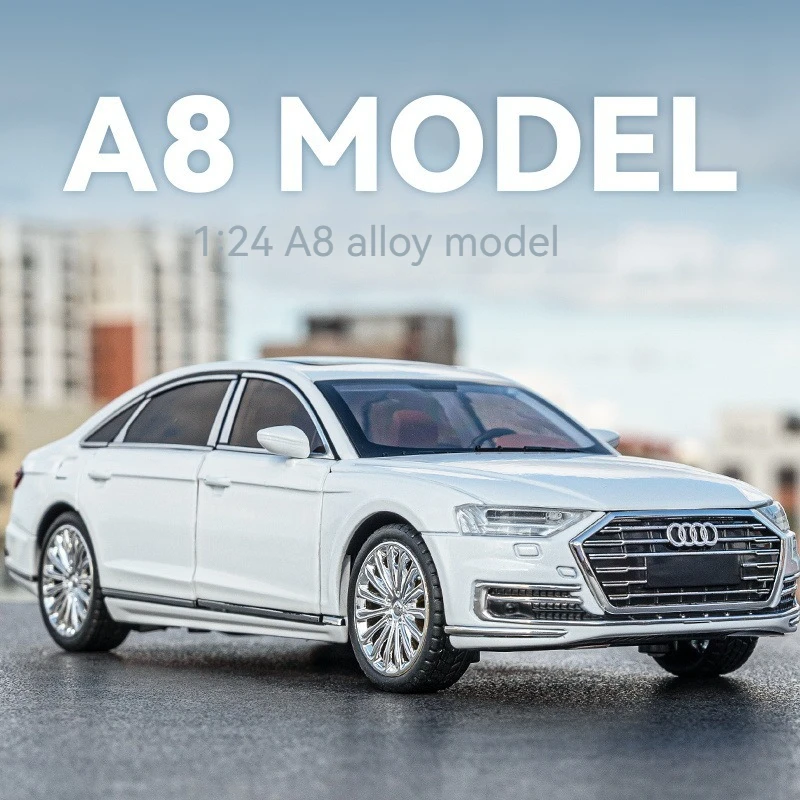 1:24 модель автомобиля Aodi A8 со звуковым и световым откатом украшение