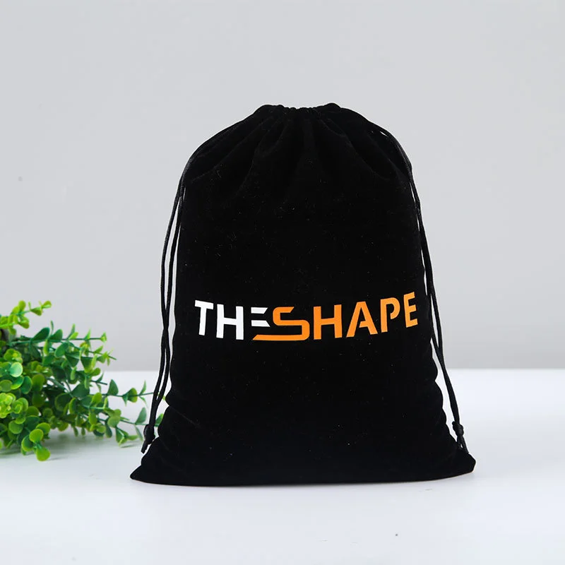 Packaging customized various colors velvet pouch with round bottom drawstring satin lined velvet bag