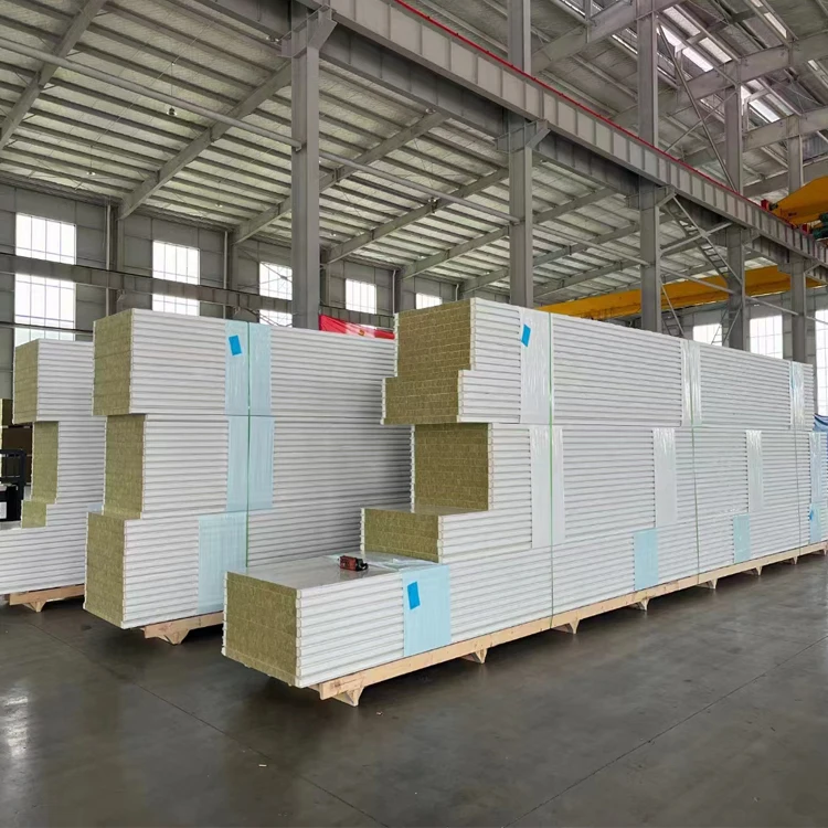 Polyurethane edge sealing composite rock wool sandwich board can be customized in a variety of specifications