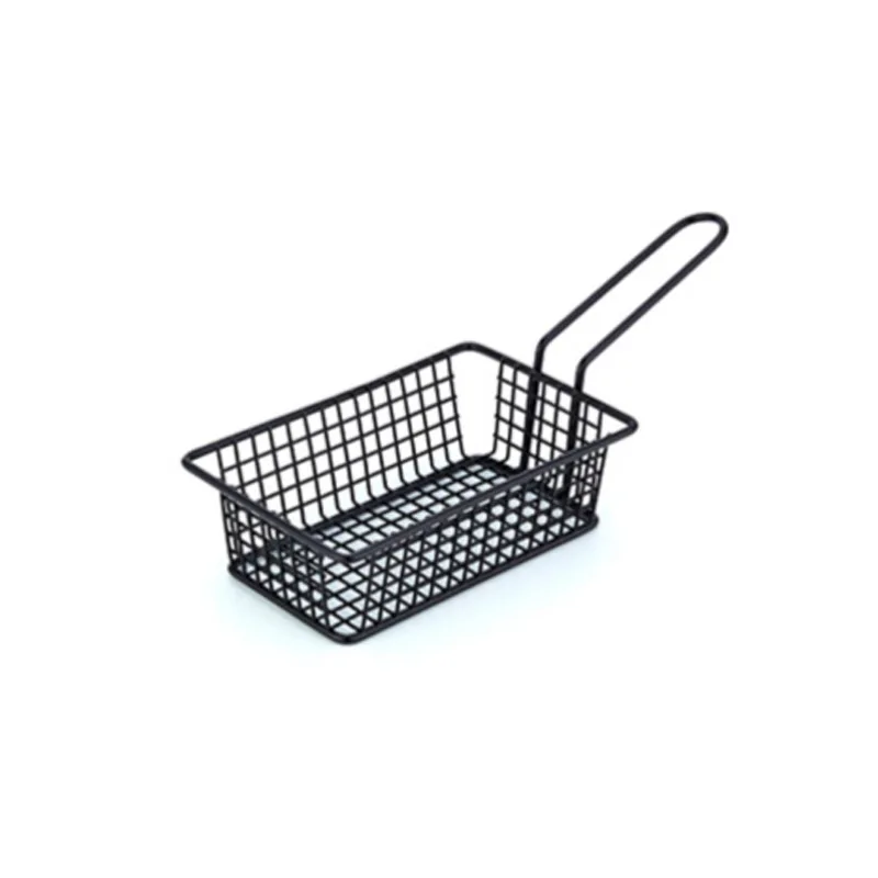 American Creative Mini Stainless Steel Square Fries Basket Iron Fried Basket for Home Restaurant Fry Chicken Snack French Fries