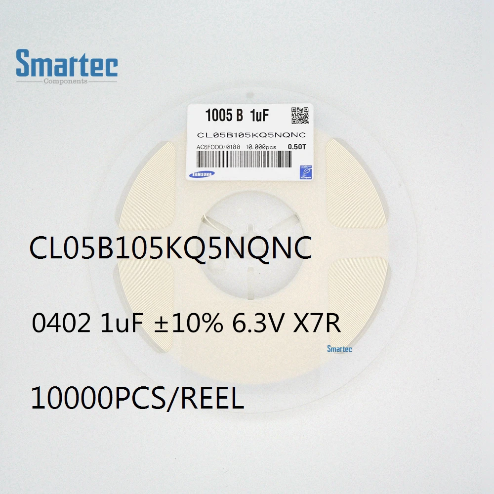 105K SMD Capacitors 0402 1uF 10% 6.3V X7R CL05B105KQ5NQNC